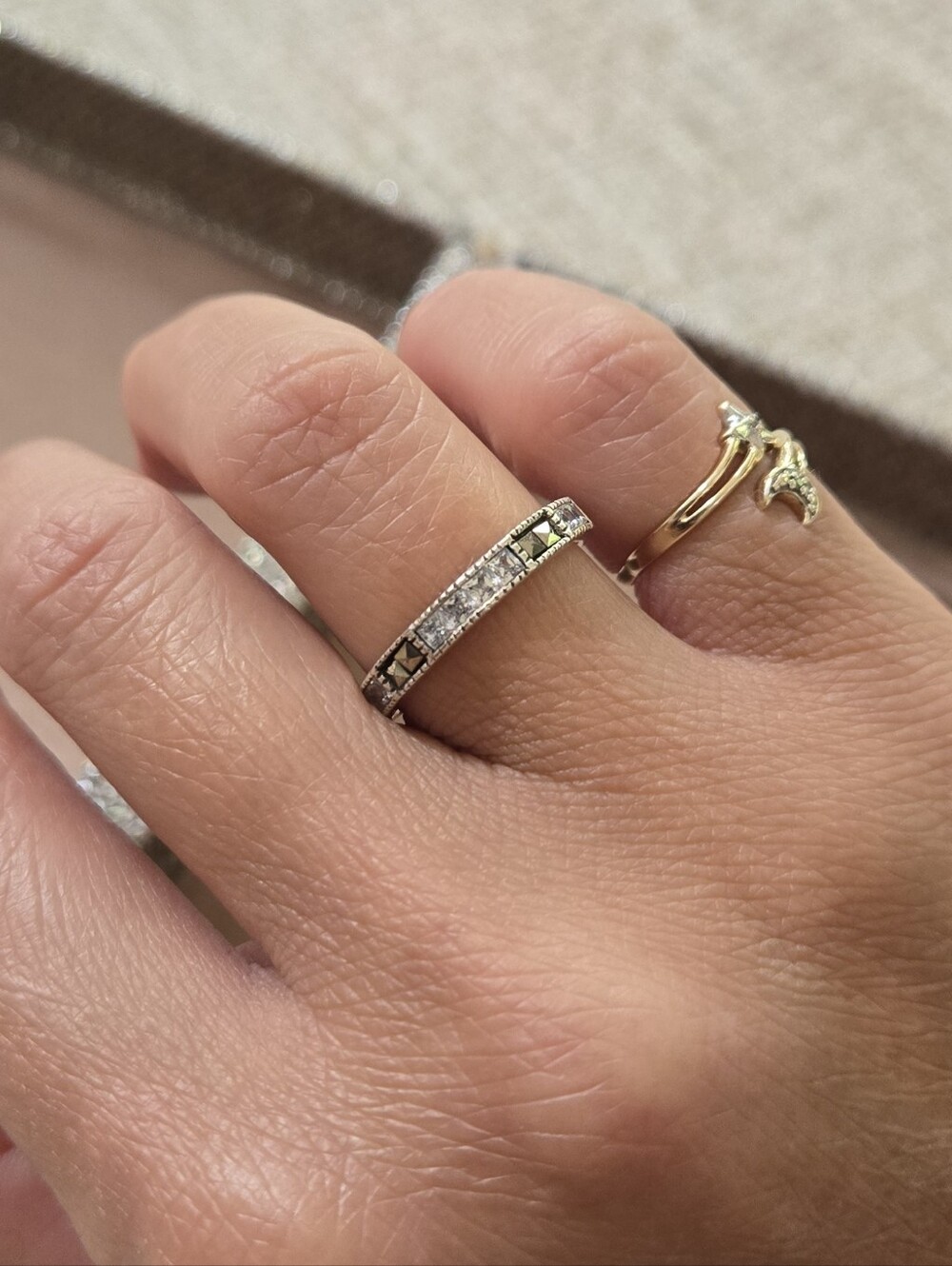 Judith Jack Sterling CZ Marcasite Eternity Ring